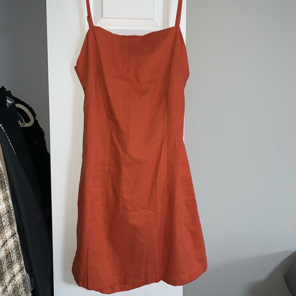 Orange Open Back Mini Dress